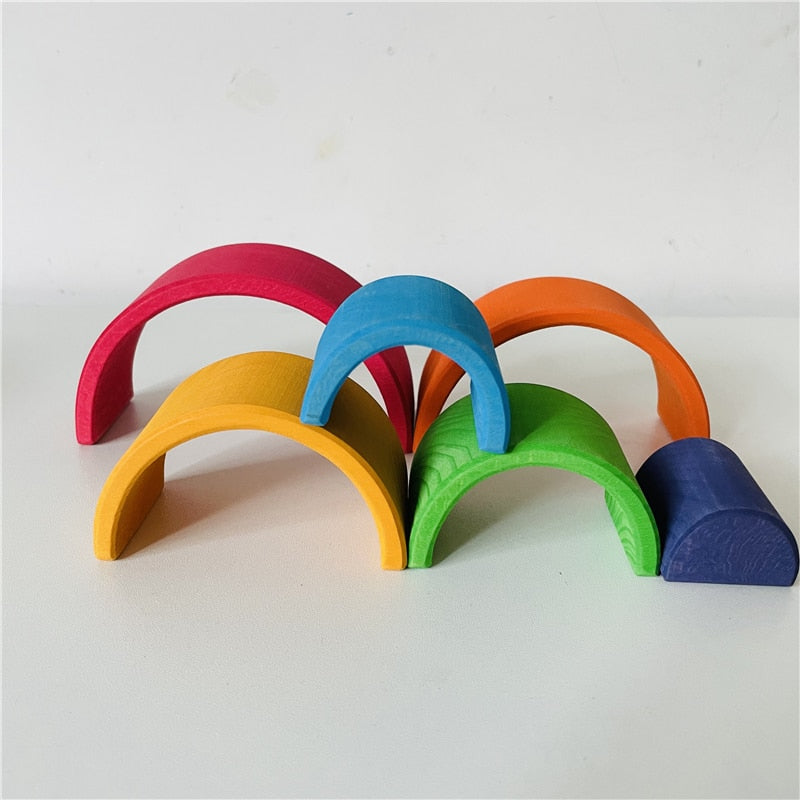 Mini Wooden Rainbow Stacker Blocks
